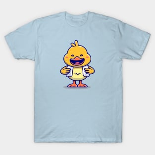 Cute Happy Duck Cartoon T-Shirt